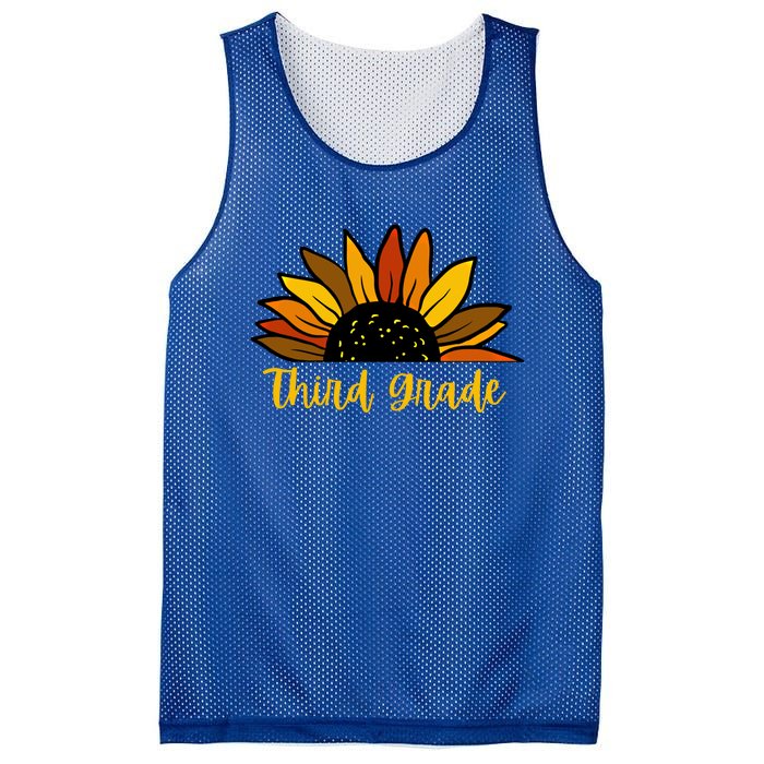 Cute Fall Sunflower Back To School Third Grade 3Rd Grade Cute Gift Mesh Reversible Basketball Jersey Tank