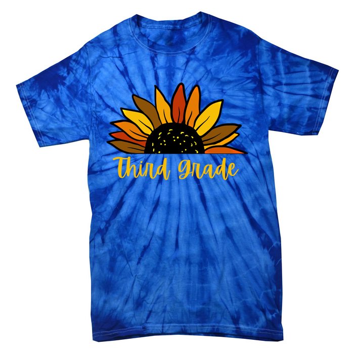 Cute Fall Sunflower Back To School Third Grade 3Rd Grade Cute Gift Tie-Dye T-Shirt