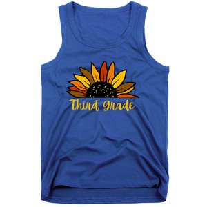 Cute Fall Sunflower Back To School Third Grade 3Rd Grade Cute Gift Tank Top