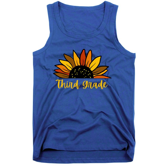 Cute Fall Sunflower Back To School Third Grade 3Rd Grade Cute Gift Tank Top