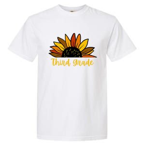 Cute Fall Sunflower Back To School Third Grade 3Rd Grade Cute Gift Garment-Dyed Heavyweight T-Shirt