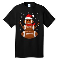 Christmas Football Snowman  Football Christmas Tall T-Shirt