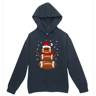 Christmas Football Snowman  Football Christmas Urban Pullover Hoodie