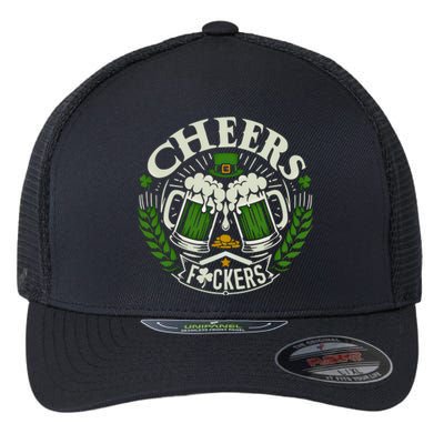 Cheers Fckers St Patricks Day Funny Beer Ing Meaningful Gift Flexfit Unipanel Trucker Cap