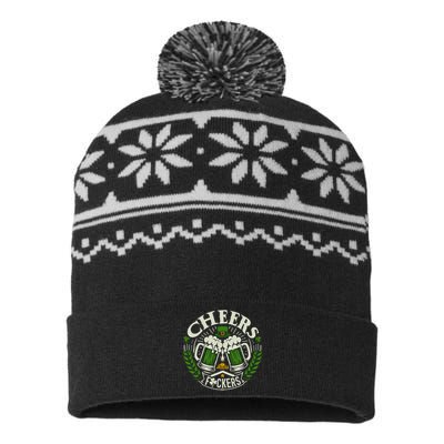 Cheers Fckers St Patricks Day Funny Beer Ing Meaningful Gift USA-Made Snowflake Beanie