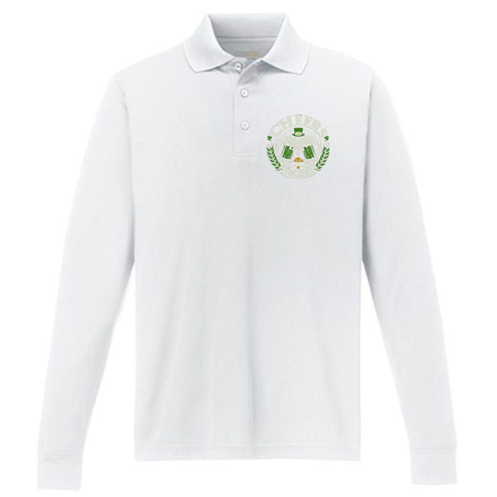 Cheers Fckers St Patricks Day Funny Beer Ing Meaningful Gift Performance Long Sleeve Polo