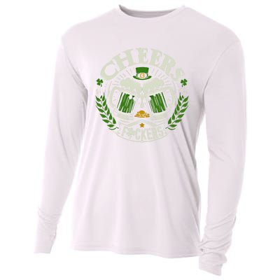 Cheers Fckers St Patricks Day Funny Beer Ing Meaningful Gift Cooling Performance Long Sleeve Crew