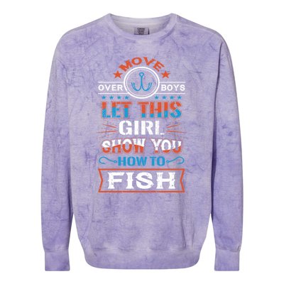 Cute Fisher Summer Family Vacation Camping Fishing Gift Colorblast Crewneck Sweatshirt