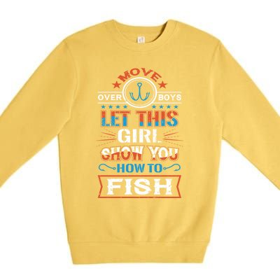 Cute Fisher Summer Family Vacation Camping Fishing Gift Premium Crewneck Sweatshirt