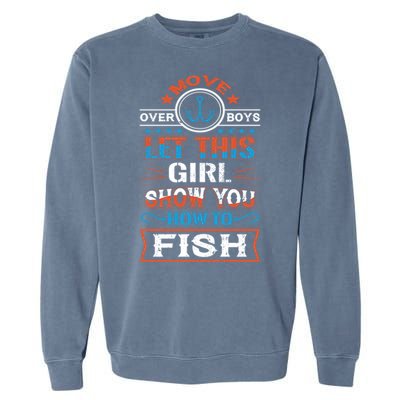 Cute Fisher Summer Family Vacation Camping Fishing Gift Garment-Dyed Sweatshirt