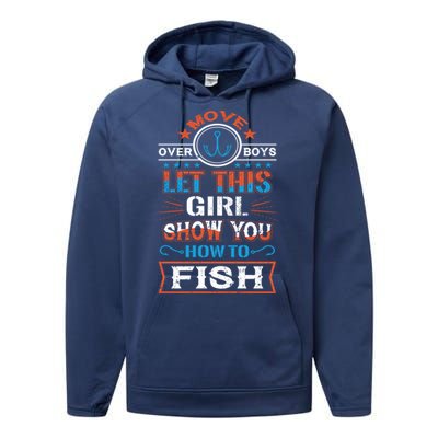 Cute Fisher Summer Family Vacation Camping Fishing Gift Performance Fleece Hoodie