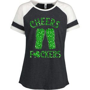 Cheers Fuckers Shamrock Clover Beer Adult St PatrickS Day Cool Gift Enza Ladies Jersey Colorblock Tee