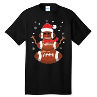 Christmas Football Snowman Kids Football Christmas Women Tall T-Shirt