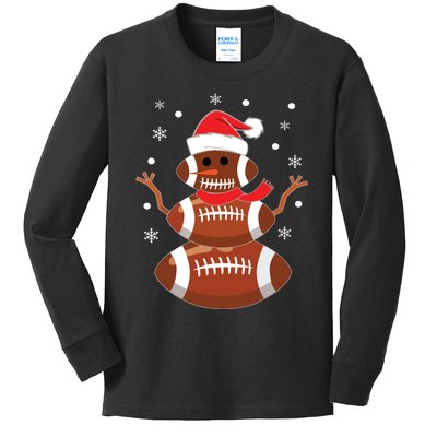 Christmas Football Snowman Kids Football Christmas Women Kids Long Sleeve Shirt