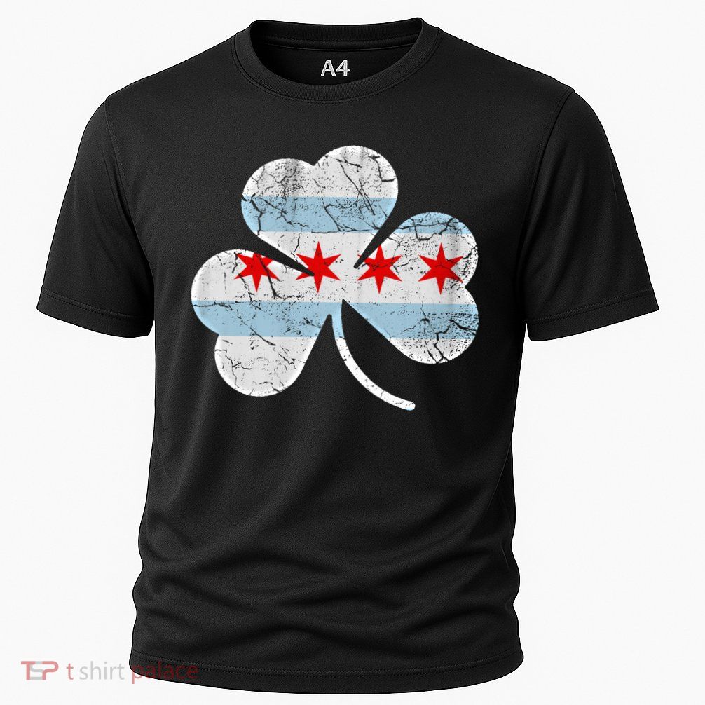 Chicago Flag Shamrock Irish St Patricks Day Family Funny Gift Performance Shirt