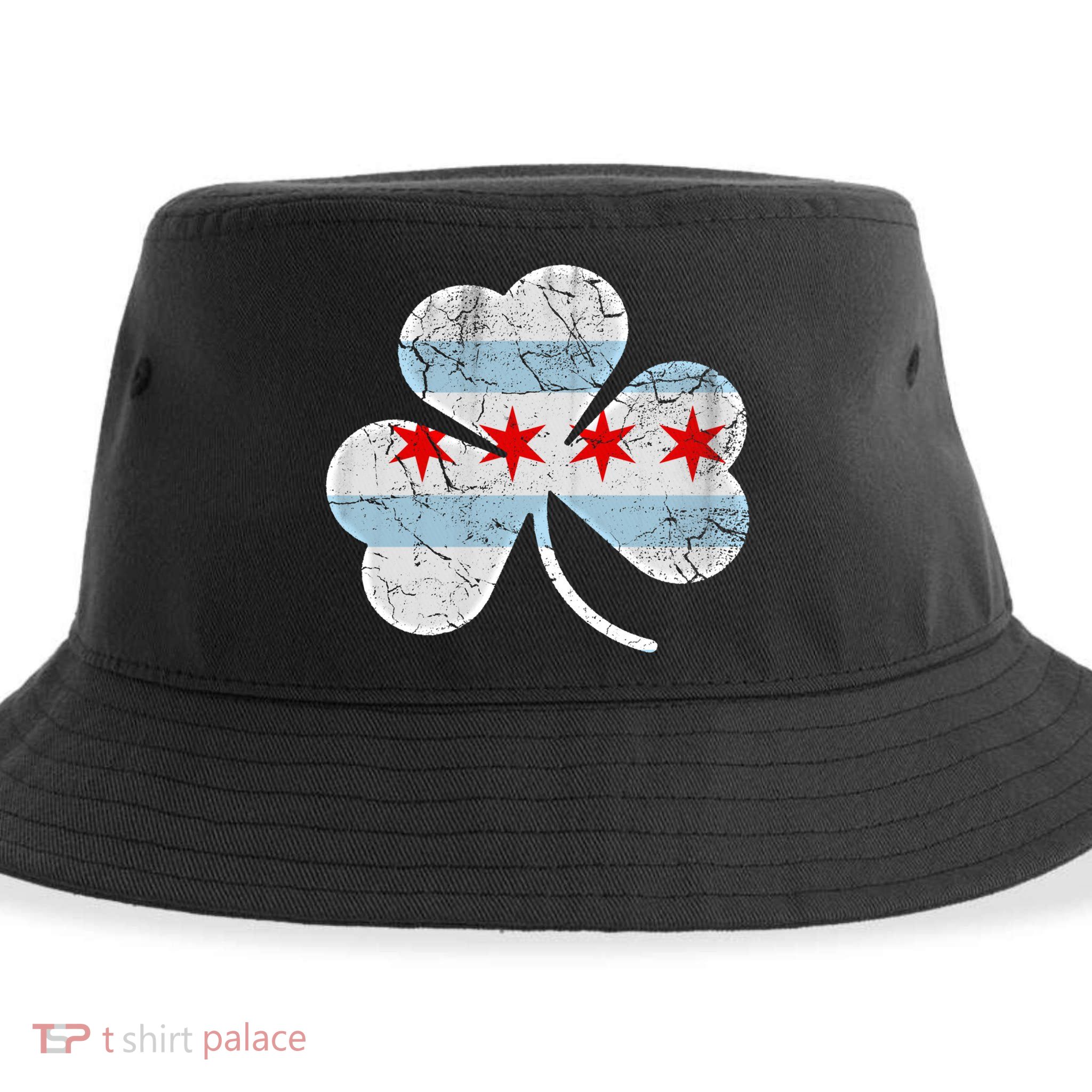 Chicago Flag Shamrock Irish St Patricks Day Family Funny Gift Sustainable Bucket Hat