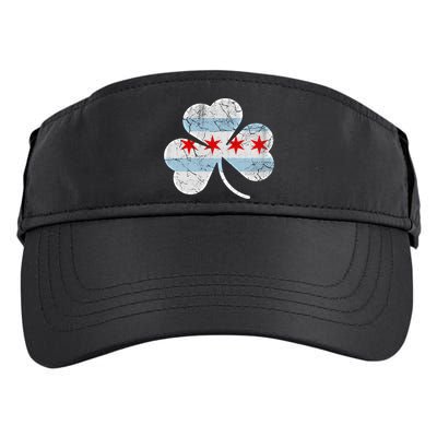 Chicago Flag Shamrock Irish St Patricks Day Family Funny Gift Adult Drive Performance Visor