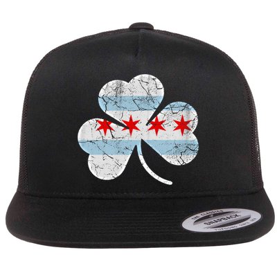 Chicago Flag Shamrock Irish St Patricks Day Family Funny Gift Flatbill Hat