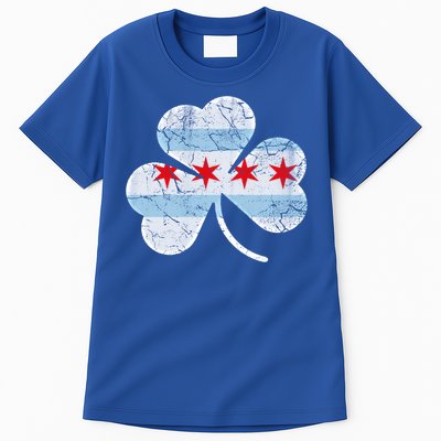 Chicago Flag Shamrock Irish St Patricks Day Family Funny Gift Tall T-Shirt