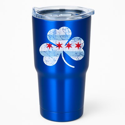 Chicago Flag Shamrock Irish St Patricks Day Family Funny Gift Tumbler