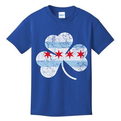 Chicago Flag Shamrock Irish St Patricks Day Family Funny Gift Kids T-Shirt