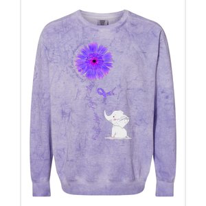 Cancer Fight Support Purple Ribbon Gift Pancreatic Cancer Colorblast Crewneck Sweatshirt