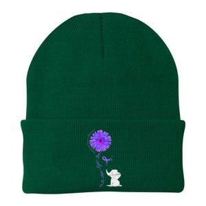 Cancer Fight Support Purple Ribbon Gift Pancreatic Cancer Knit Cap Winter Beanie