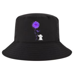 Cancer Fight Support Purple Ribbon Gift Pancreatic Cancer Cool Comfort Performance Bucket Hat