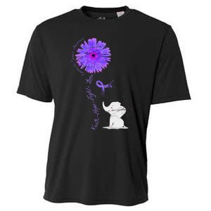 Cancer Fight Support Purple Ribbon Gift Pancreatic Cancer Cooling Performance Crew T-Shirt