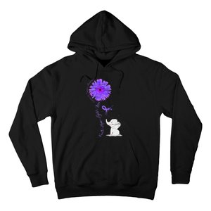 Cancer Fight Support Purple Ribbon Gift Pancreatic Cancer Hoodie