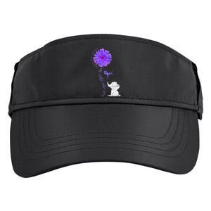 Cancer Fight Support Purple Ribbon Gift Pancreatic Cancer Adult Drive Performance Visor