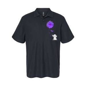 Cancer Fight Support Purple Ribbon Gift Pancreatic Cancer Softstyle Adult Sport Polo