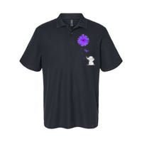 Cancer Fight Support Purple Ribbon Gift Pancreatic Cancer Softstyle Adult Sport Polo