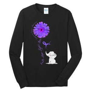 Cancer Fight Support Purple Ribbon Gift Pancreatic Cancer Tall Long Sleeve T-Shirt