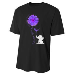 Cancer Fight Support Purple Ribbon Gift Pancreatic Cancer Performance Sprint T-Shirt