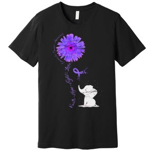 Cancer Fight Support Purple Ribbon Gift Pancreatic Cancer Premium T-Shirt