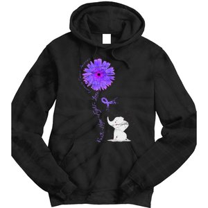 Cancer Fight Support Purple Ribbon Gift Pancreatic Cancer Tie Dye Hoodie