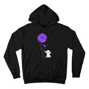 Cancer Fight Support Purple Ribbon Gift Pancreatic Cancer Tall Hoodie