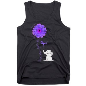 Cancer Fight Support Purple Ribbon Gift Pancreatic Cancer Tank Top