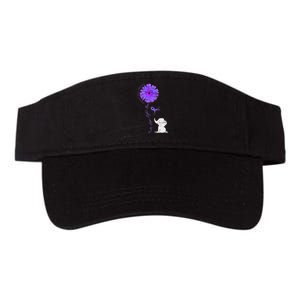 Cancer Fight Support Purple Ribbon Gift Pancreatic Cancer Valucap Bio-Washed Visor