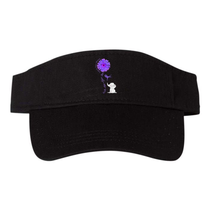 Cancer Fight Support Purple Ribbon Gift Pancreatic Cancer Valucap Bio-Washed Visor