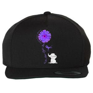 Cancer Fight Support Purple Ribbon Gift Pancreatic Cancer Wool Snapback Cap