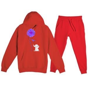 Cancer Fight Support Purple Ribbon Gift Pancreatic Cancer Premium Hooded Sweatsuit Set