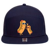 Cool Franks Sausages Weiner Fast Food Sunglasses Hot Dog 7 Panel Mesh Trucker Snapback Hat