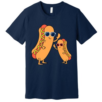 Cool Franks Sausages Weiner Fast Food Sunglasses Hot Dog Premium T-Shirt