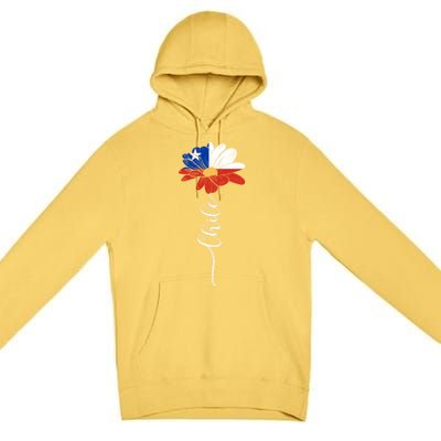 Chile Flag Sunflower Vintage Chileans Lover Taiwan Gift Premium Pullover Hoodie