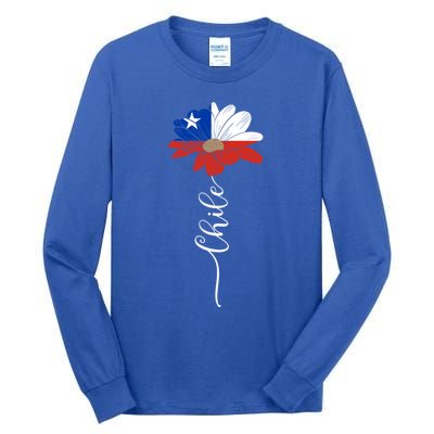 Chile Flag Sunflower Vintage Chileans Lover Taiwan Gift Tall Long Sleeve T-Shirt