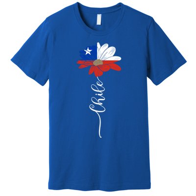 Chile Flag Sunflower Vintage Chileans Lover Taiwan Gift Premium T-Shirt