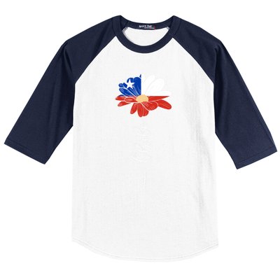 Chile Flag Sunflower Vintage Chileans Lover Taiwan Gift Baseball Sleeve Shirt