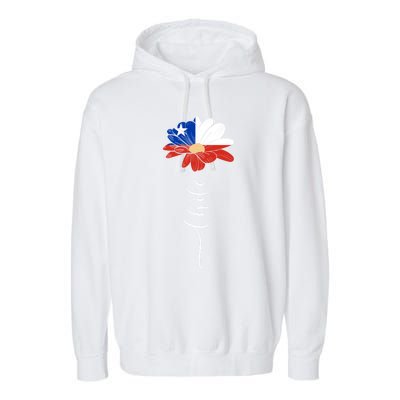 Chile Flag Sunflower Vintage Chileans Lover Taiwan Gift Garment-Dyed Fleece Hoodie